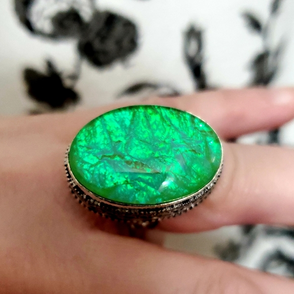 New Australian Triplet Opal 925 Silver Ring. - Picture 5 of 8